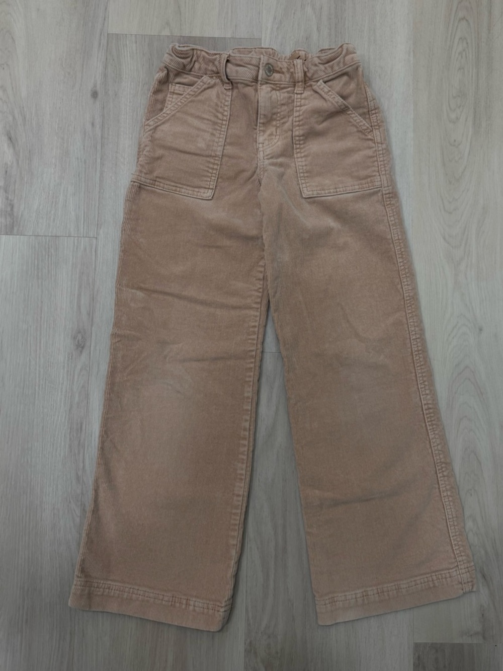 Kids Wide-Leg Corduroy Pants in khaki color